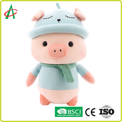 OEM ODMのPlushブタの人形のおもちゃのかわいいスカーフのブタの人形の枕
