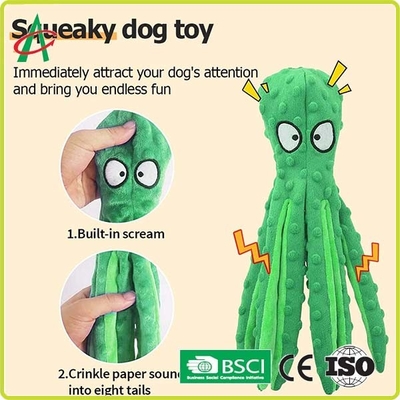 注文のタコSqueakersの耐久の不朽のPlush犬のおもちゃ