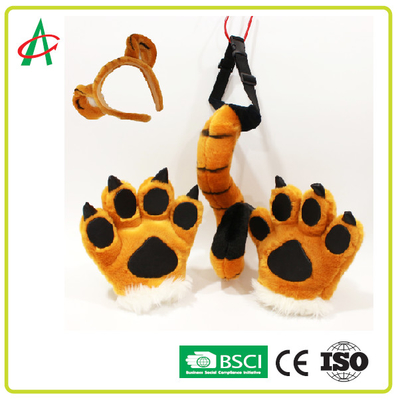 BSCI BPAの自由なトラの尾、足およびHairbandはぬいぐるみのPlushおもちゃを